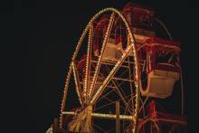 ferris wheel with holiday lights